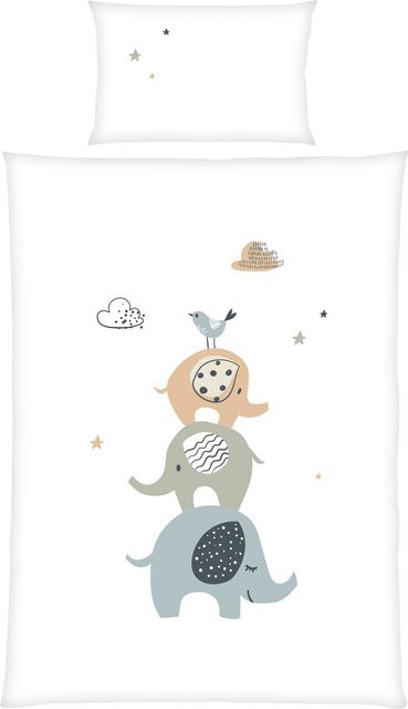 Baby Best Renforcé Wende-Bettwäsche aus Baumwolle für Babys, Farbe Weiss, B/H: 40 x 60 cm und 100 x 135 cm - Bild 1
