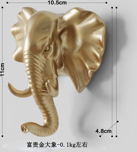 Yiran Furniture Wandmontierter Tierkopf-Garderobenhaken in Gold - Bild 1