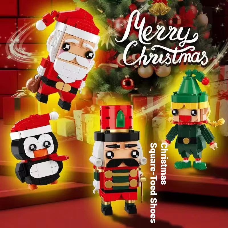 JAKI Weihnachts-Bausteine Set mit Weihnachtsmann und Pinguin-Modellen, 493-teiliges BrickHeadz Spielzeug in Mehrfarbig - Bild 2