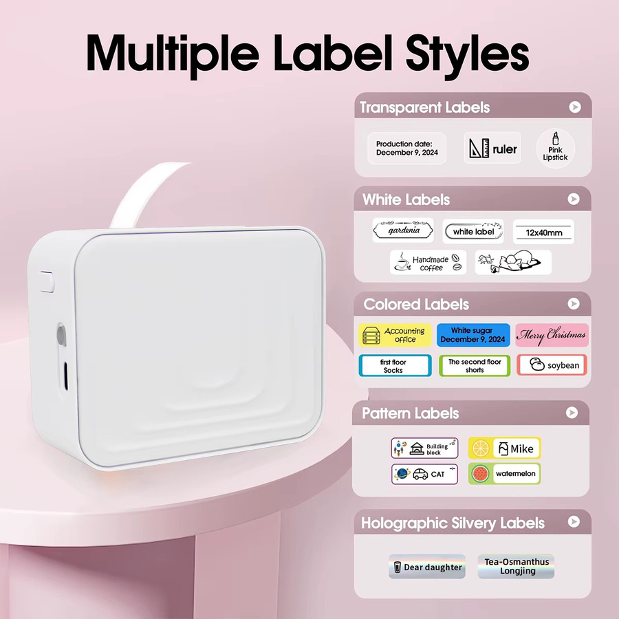 Marklife M1 Thermo-Etikettendrucker, tragbarer Bluetooth Etikettenmarker für kreative Markierungen zu Hause und in der Küche - Bild 2