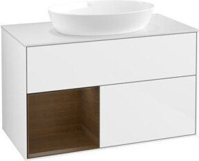 V&B Waschtischunterschrank Finion 100 in Weiß lackiert, Breite: 100 cm, Höhe: 50,1 cm, Tiefe: 50,1 cm - Bild 1