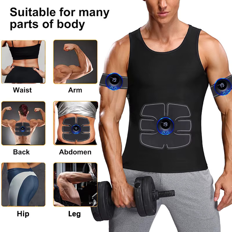 Cosinion Elektrischer Muskelstimulator in Schwarz für Bauch, Gesäß, Arme, Beine, Hals und Hüften zur Fitness- und Muskeltonus-Trainingsunterstützung - Bild 2