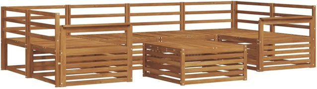 vidaXL Outdoor-Sofagarnitur 7-teilig aus Akazienholz in Braun im L-Shape Design - Bild 1