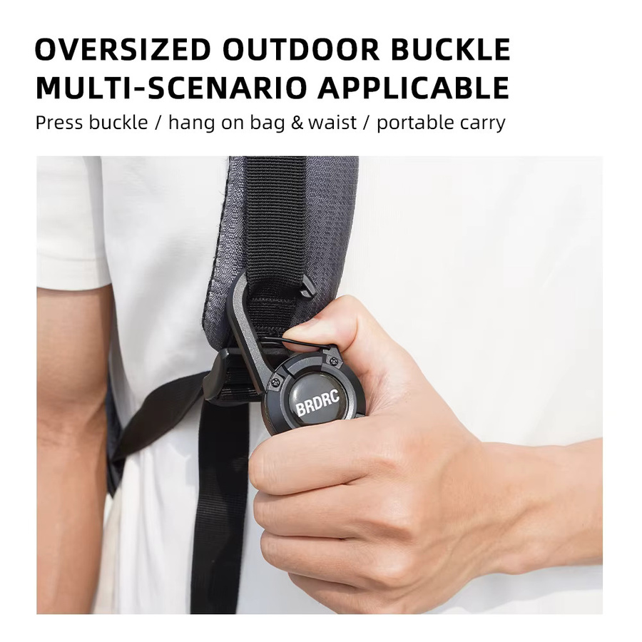 BRDRC Ausziehbare Halterungen für DJI Pocket 4 3 und Insta360 X5 X4 inklusive Lanyard-Rucksack-Schnallenhalterung und Outdoor-Kopfclip in Schwarz - Bild 3