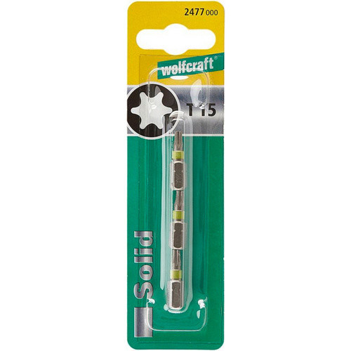 Wolfcraft Schraubendreher-Bit T15 mit 1/4-Zoll-Sechskant, 2 Stück, grau - Bild 2