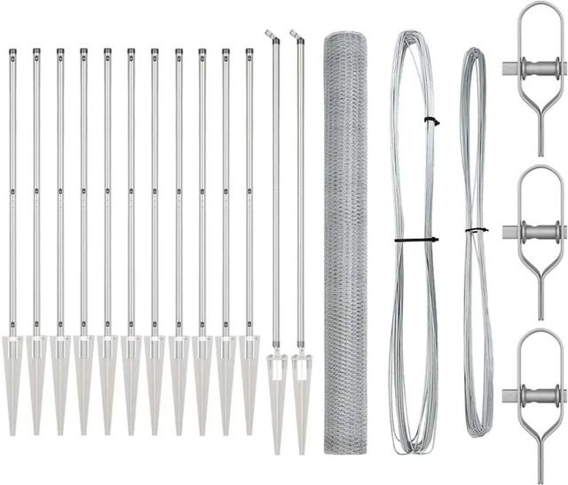 vidaXL Zaunpfosten aus Stahl in Silber, 25 Stück, Höhe: 160 cm, Durchmesser: 26 mm - Bild 1