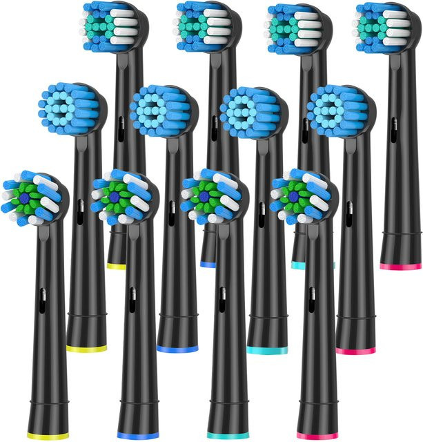 qlebaby Ersatz-Zahnbürstenköpfe, 12er-Pack, Unisex - Bild 1