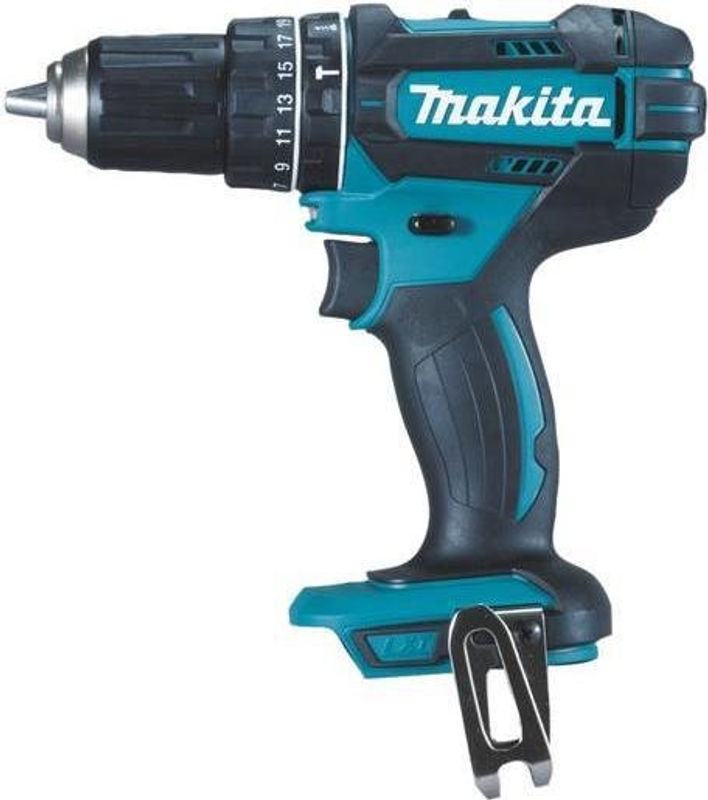 Makita 18 V Akku-Schlagbohrschrauber DHP482Z Solo mit 2 Geschwindigkeiten und 13 mm Bohrfutter in Blau/Schwarz/Petrol - Bild 2
