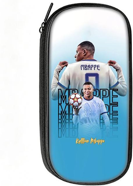 Fancy Style Studio Federmäppchen Fußballstar M-Mbappe Muster in Blau aus Nylon - Bild 1