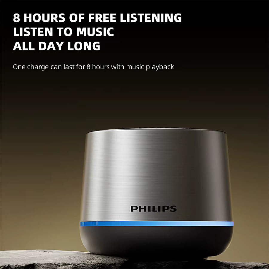 Philips TAS1009 Tragbarer kabelloser Desktop-Lautsprecher mit Bluetooth 5.3 und RGB-Subwoofer in Silber/Multicolor - Bild 3