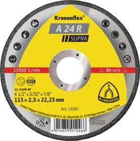 Klingspor A 24 R Trennscheibe für Metall, Gelb, Durchmesser: 115 mm, Dicke: 2,5 mm, Bohrung: 22,23 mm - Bild 1