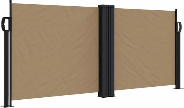 vidaXL Seitenmarkise ausziehbar, Farbe: Taupe/Beige, Material: Polyester und Stahl, B/H: 600 x 100 cm - Bild 1