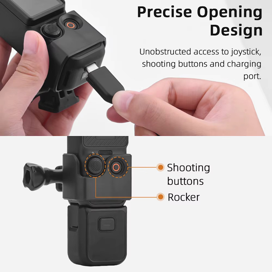 BRDRC Erweiterungshalterung für DJI Pocket 3 Zubehör in Schwarz mit 1/4-Zoll-Schraubenloch und Zweiklauen-Schnittstellenadapter - Bild 6