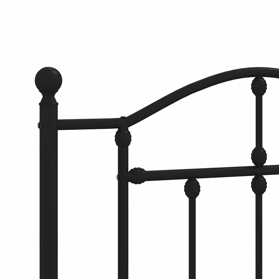 vidaXL Bettgestell aus Metall mit Kopfteil in Schwarz, B/T/H: 90 x 190 cm - Bild 4