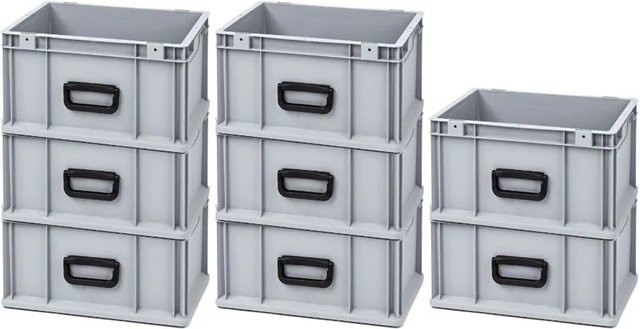 PROREGAL Spar Set 8x Eurobox Nextgen Portable Uno Transportbehälter Grau H x B x T: 22 x 30 x 40 cm - Bild 1
