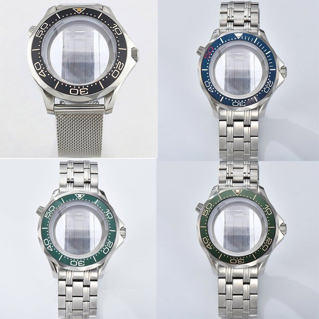 OUMASHI Uhrengehäuse Edelstahl, 42 mm, Silber, Keramiklünette - Bild 1