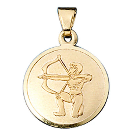 Colfem Anhänger Sternzeichen Schütze, 333 Gelbgold, matt, Unisex - Bild 1