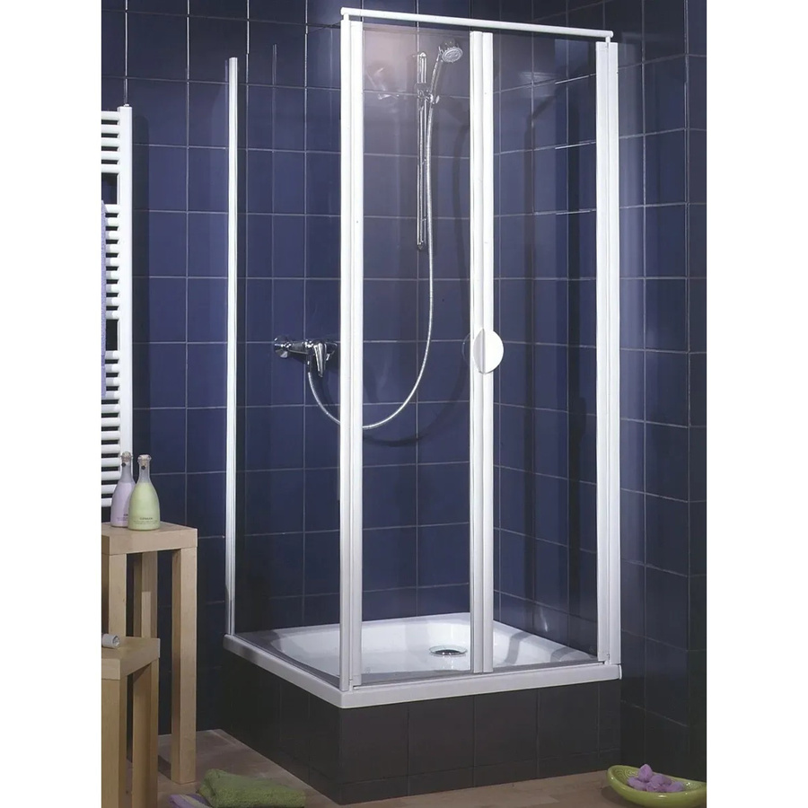 Schulte Duschset Sunny Pendeltür und Seitenwand in Weiß und Transparent B/T/H: 80 x 80 x 180 cm - Bild 2