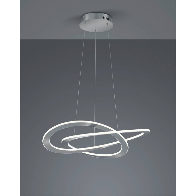 Reality LED-Pendelleuchte aus Metall in Nickel/Silber, dimmbar, modernes Design - Bild 3