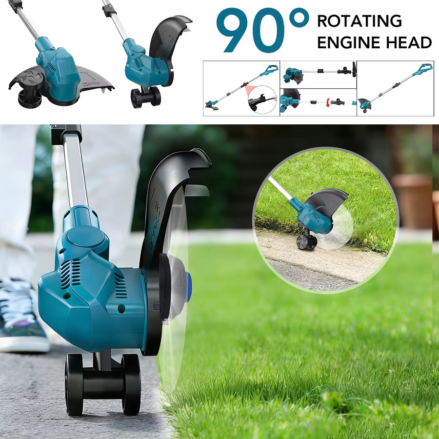 Gisam Bürstenloser Elektrischer Rasenmäher 12 Zoll Kabellos Faltbar 3-in-1 Rasentrimmer für Makita LXT 18V Akku - Bild 3