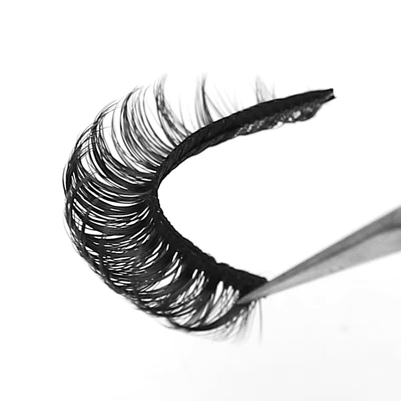 JIEFUXIN Kunstwimpern, 2er-Pack, D-Locken, Wispy Look, Unisex - Bild 3