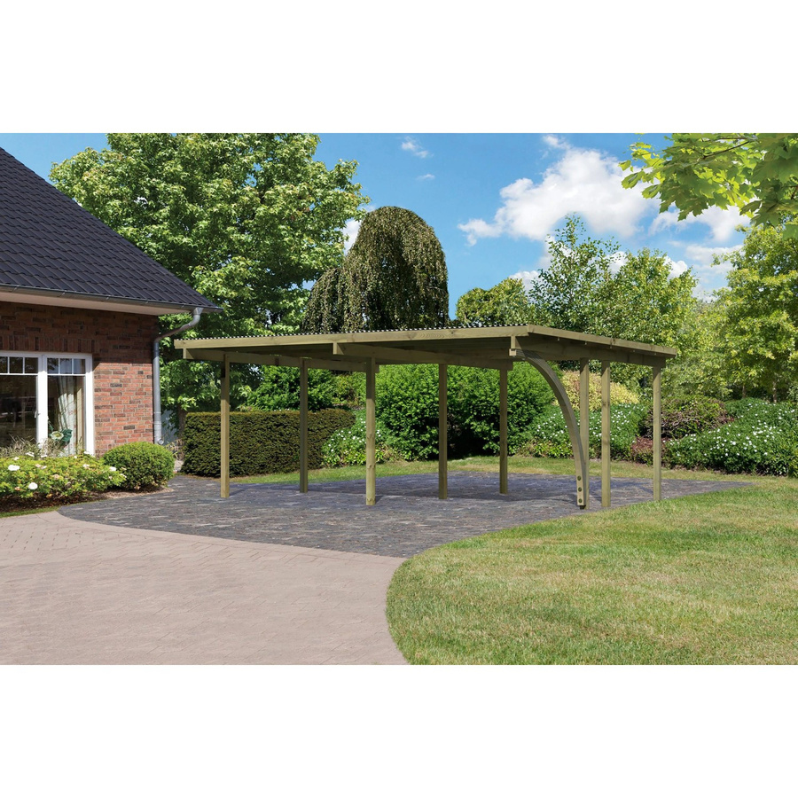 Doppelcarport Eco Karibu mit einem Einfahrtsbogen, B/T: 527 x 387 cm - Bild 2