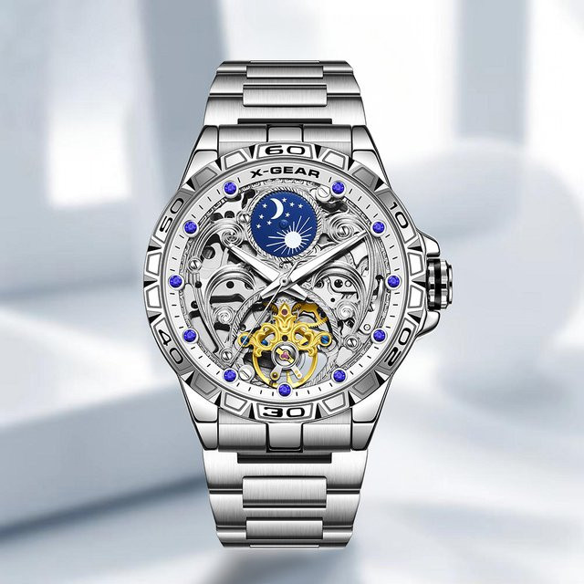 X-GEAR Armbanduhr, Automatik, Edelstahl, Silber, Herren - Bild 1