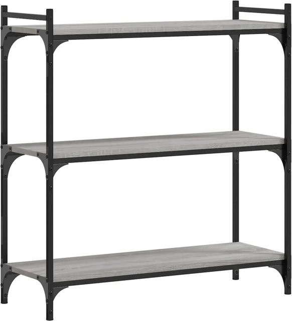 vidaXL Bücherregal im Industrial Design mit 3 Böden, Grau, B/T/H: 80 x 30 x 86 cm - Bild 1
