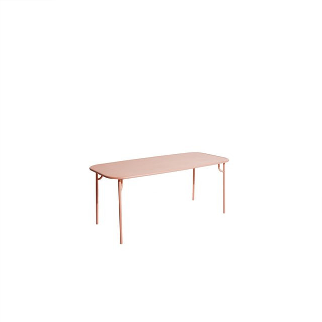 Petite Friture Week End Rechteckiger Gartentisch aus pulverbeschichtetem Aluminium in Rot und Pink - Bild 1