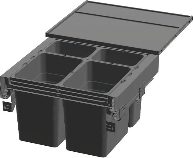 Ninka Abfalltrennsystem Eins2pack mit Push-to-open Mechanismus, Dunkelgrau, Korpusbreite: 60 cm - Bild 1