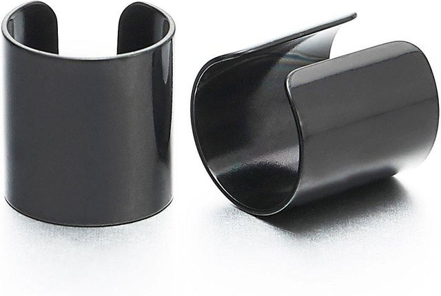Ohrringe Ohr Manschette, Edelstahl, Schwarz, Unisex - Bild 1