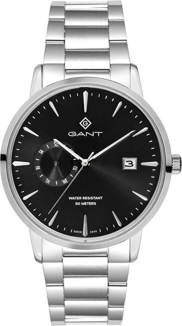 Gant Herrenuhr, Quarz, Edelstahl, Schwarz, 43 mm, 5 ATM - Bild 1