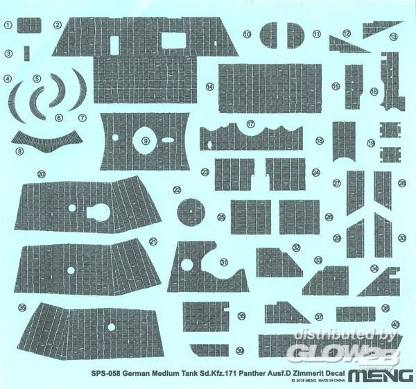 MENG Models German Medium Tank Sd.Kfz.171 Panther Ausf.D - Zimmerit Decal - Bild 1