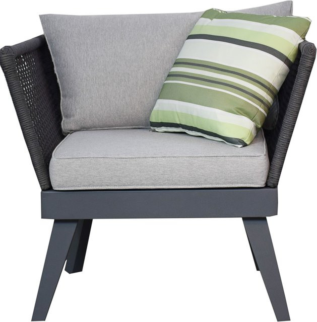 Jet-Line Gartensessel Cuba in Anthrazit mit Armlehnen im skandinavischen Design - Bild 1