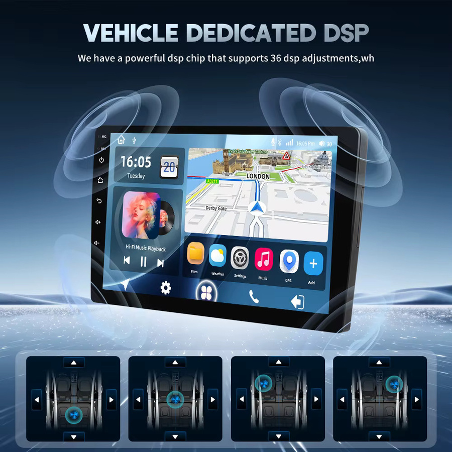 Podofo 2-DIN Android Autoradio für SEAT LEON 2005-2012 mit 8-Kern Prozessor, GPS-Navigation, Carplay, Android Auto, WIFI, Bluetooth und DSP in Schwarz - Bild 8
