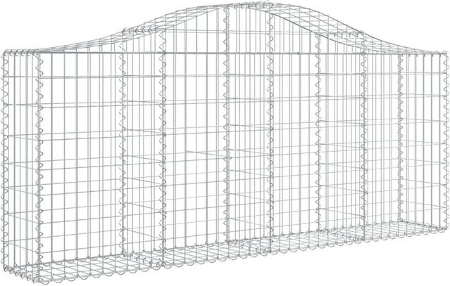 vidaXL Gabionen mit Hochbogen aus verzinktem Eisen, Silber, 20 Stück, B: 200 cm, T: 30 cm, H: 80-100 cm - Bild 1