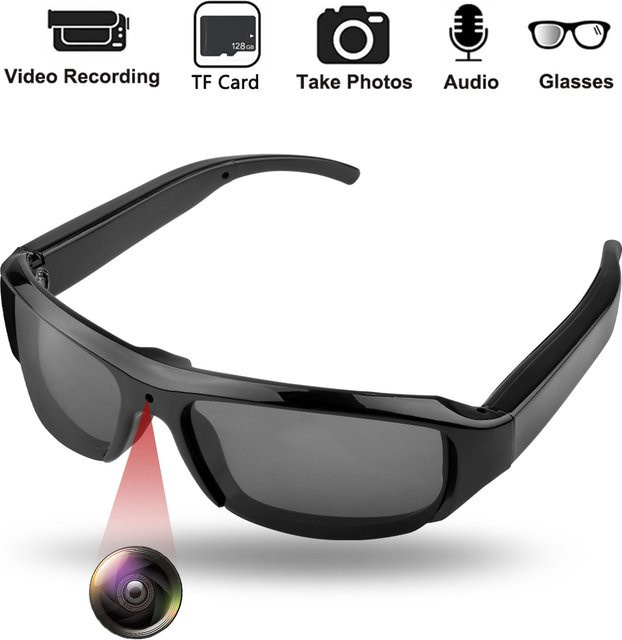 Occkic Mini Brillen Kamera HD 1080P Tragbarer DV DVR Video Recorder für Sport und Sicherheit in Schwarz - Bild 1