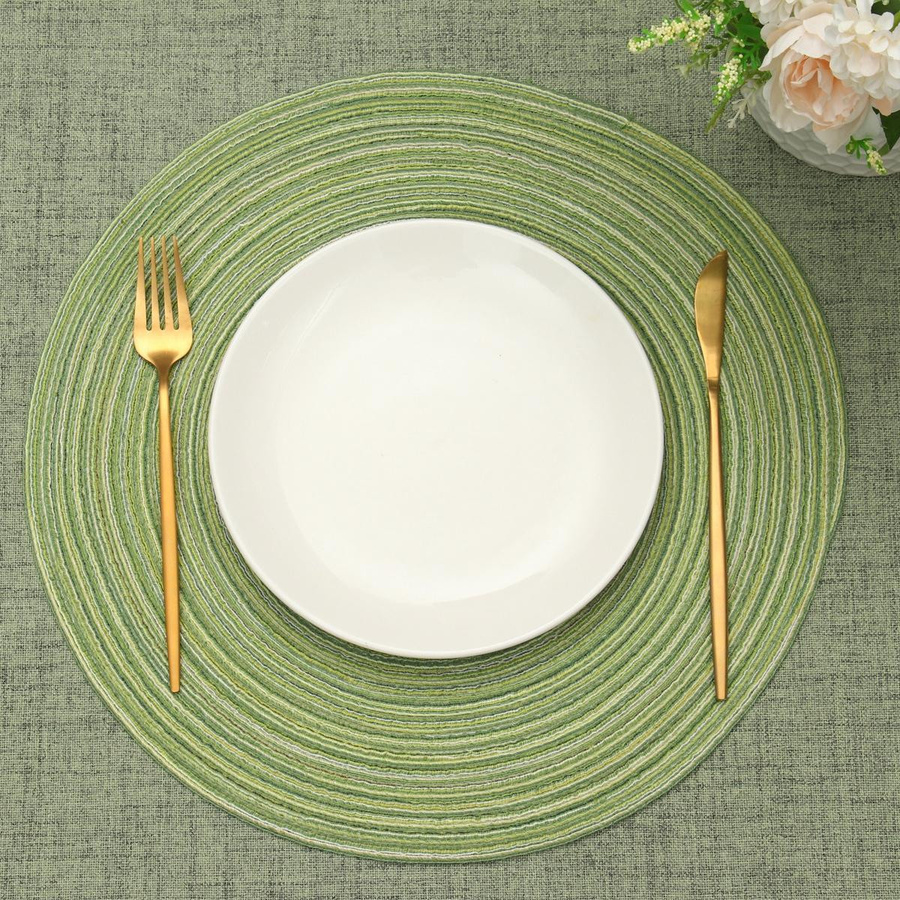 Rundes Tischset aus Leinen und Jute in Beige von Supermarket GO für Hochzeit und Geburtstagsfeier - Bild 2