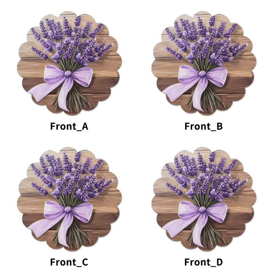 VIKAMA 4er Set Essensmatten im Landhausstil mit Lavendel-Design, rund, lila - Bild 4