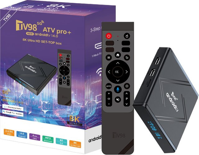 CLIBABIQBOX Smart TV Box mit Android 14.0, Allwinner H313, 8GB RAM, 128GB ROM, 4K UHD, Dual WLAN 2,4G & 5G, Bluetooth 5.0, Schwarz - Bild 1