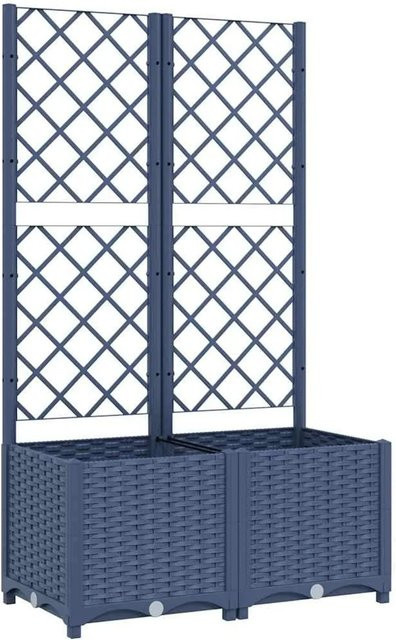 vidaXL Garten-Pflanzgefäß mit Spalier in Blaugrau aus Polypropylen, B/T/H: 80 x 40 x 136 cm - Bild 1