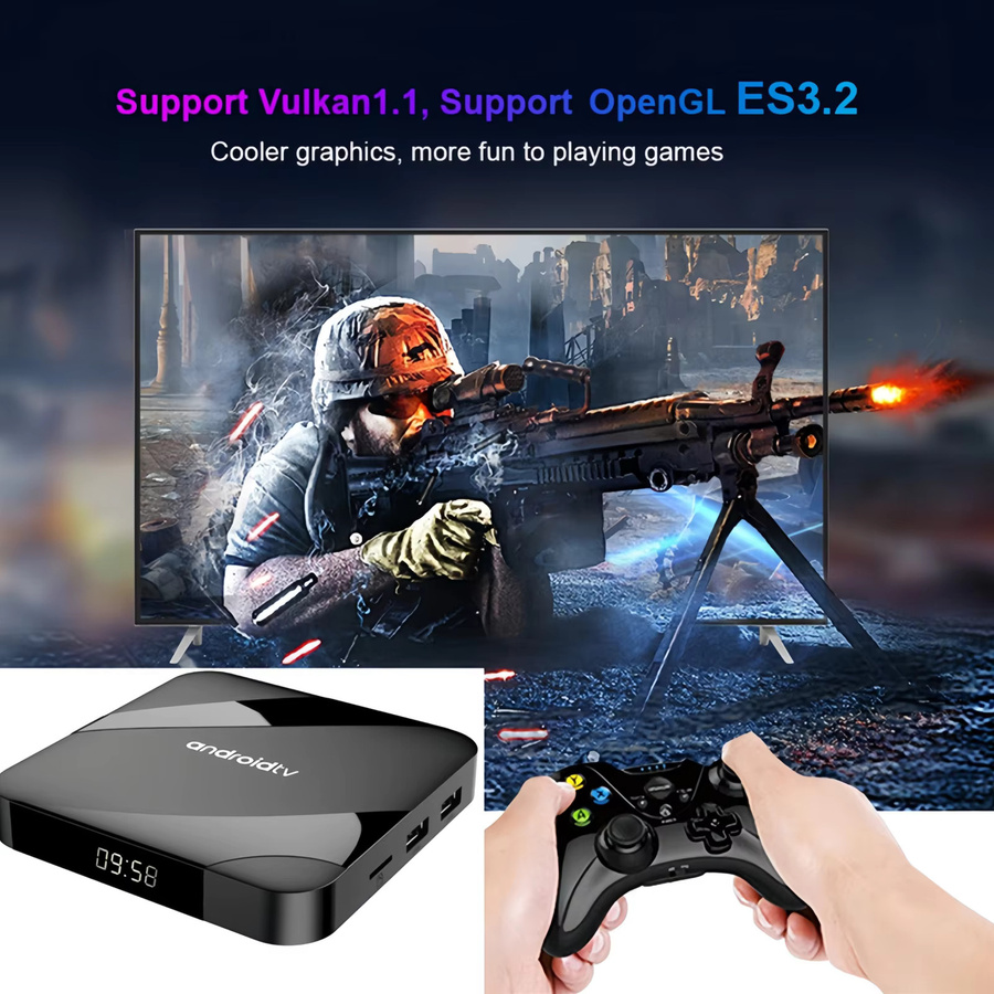 Bytelike Android 11 TV Box mit 64GB Speicher, 8K-Unterstützung, Quad Core, 2.4G/5G WiFi, BT5.1, HDMI, Dual USB, HDR10+ und 3D, Schwarz - Bild 3