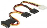 Delock SATA-Adapterkabel mit 1 x 15 Pin Stecker auf 3 x SATA Buchse und 1 x 4 Pin Buchse, 20 cm, Multicolour - Bild 1