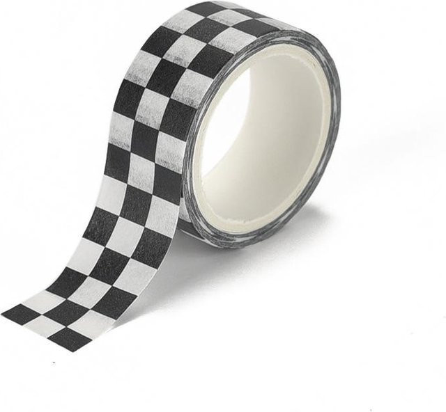 Binchi Outdoor Product Washi Tape mit Schwarz-Weiß-Gittermuster für DIY und Dekoration, Schwarz-Weiß - Bild 1