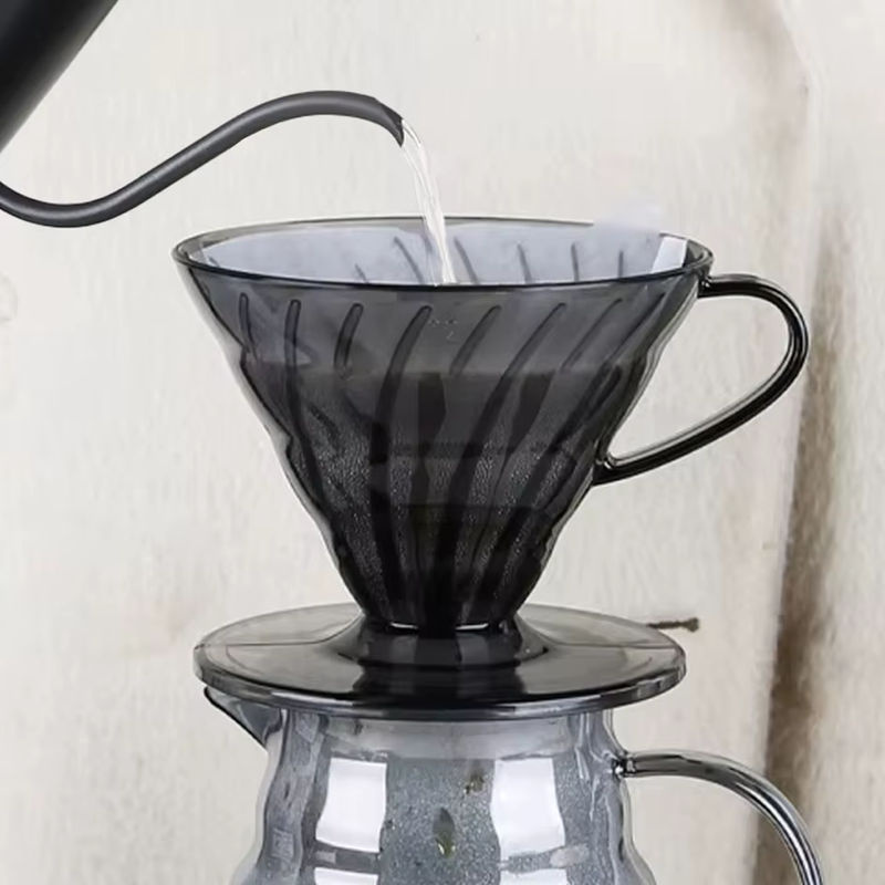 PERFFEE Kaffeefilter Trichter aus Kunststoff in Grau für Tropfkaffee in V-Form - Bild 4