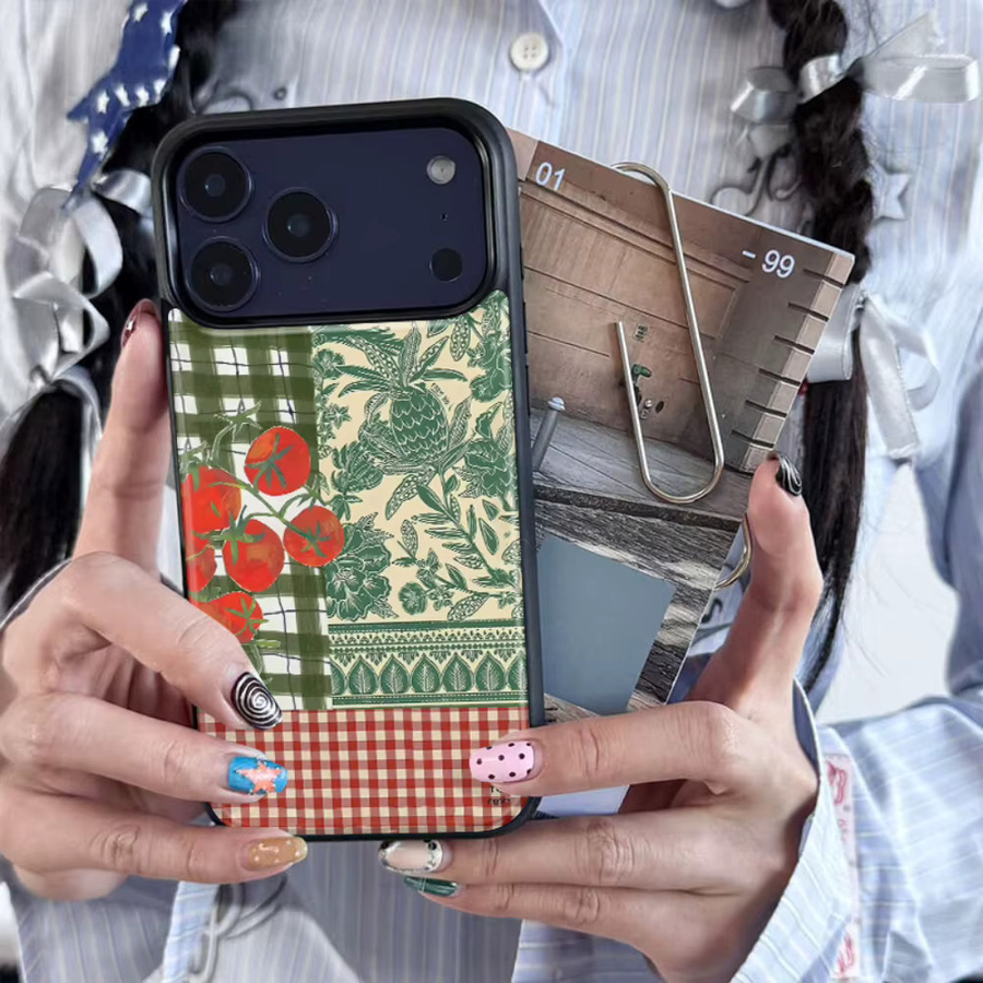 DecoPhone AIR PLUS Handyhülle mit Tomaten- und Pflanzengitter-Design aus Epoxidharz und TPU für iPhone 11 bis iPhone 17 Pro Max, mehrfarbig - Bild 3