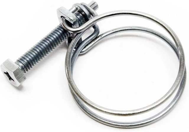 Wiltec Drahtschlauchschelle W1 aus Edelstahl in Silber, Durchmesser: 31-35 mm, Schraube: M6 x 40 mm - Bild 1