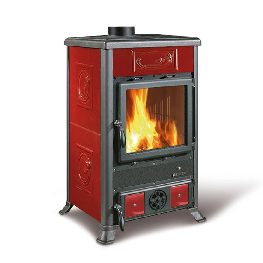 La Nordica Kaminofen Rosella R1 in Bordeauxrot mit 8,8 kW Leistung aus Keramik und Gusseisen - Bild 2