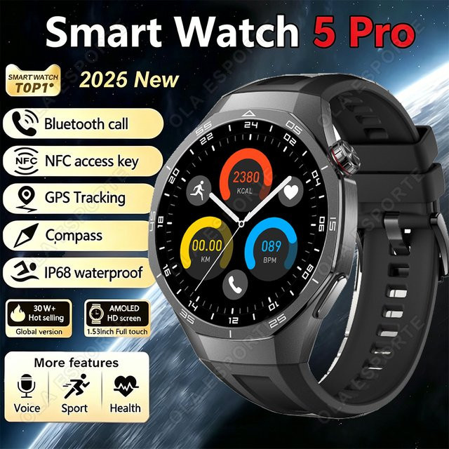 Ola Esporte Smartwatch, Silber, 1,53 Zoll, Silikon, Bluetooth - Bild 1