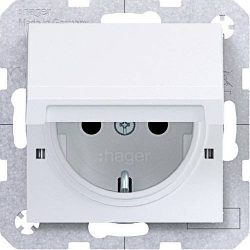 Hager Schutzkontakt-Steckdose in Lichtweiß matt WAS1212WM - Bild 1